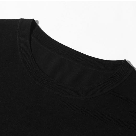 墨麦客男装2020年夏款桑蚕丝针织短袖T恤 圆领提花男士体恤衫7736 商品图2