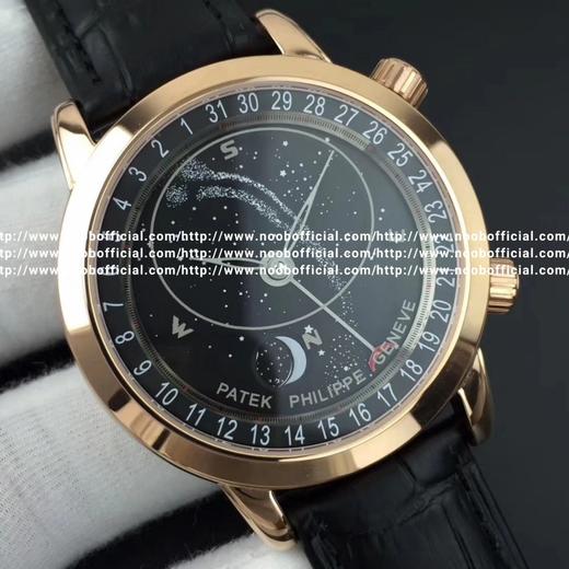 百达翡丽星空升级终极版6102款｜6104款超级复杂功能系列。日内瓦苍穹系列你可想象把星空佩戴在腕上吗？这款星空腕表独具特别星象功能，蓝色圆表盘上就能欣赏日内瓦苍穹图，还有金色月球运行轨迹，熬时20个 商品图9
