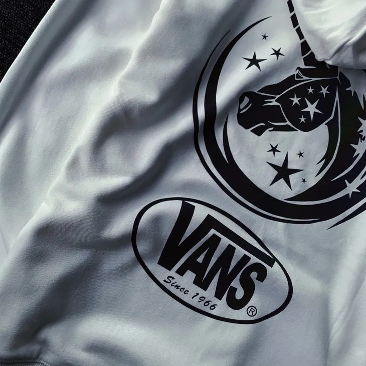 七彩镭射变色t万斯vans国潮小众设计3m反光炫彩独角兽连帽卫衣纯棉戴