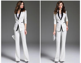 J6100662C颈袖添香2024春秋季新款时尚气质修身西装工作服西服职业女裤套装J6100662C
