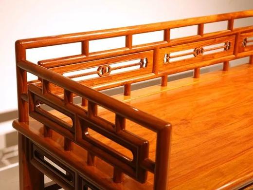 红桥红  家具严选  缅甸花梨（大果紫檀）  【200 三围栏杆 小罗汉床 两件套】 商品图1