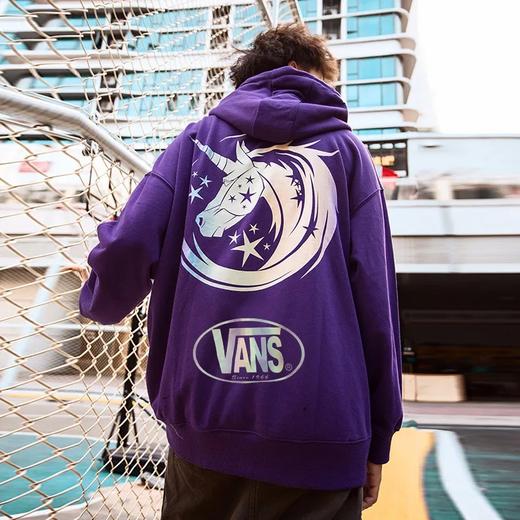 七彩镭射变色t万斯vans国潮小众设计3m反光炫彩独角兽连帽卫衣纯棉戴