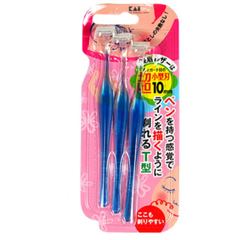 日本贝印KAI 超小型女用修眉刀T型(3把装)JPY带授权招加盟代理