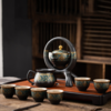 【茶具】新款全自动柴烧懒人茶具套装家用简约功夫茶杯复古陶瓷茶器 商品缩略图0