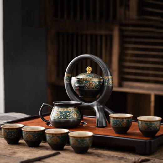 【茶具】新款全自动柴烧懒人茶具套装家用简约功夫茶杯复古陶瓷茶器 商品图0