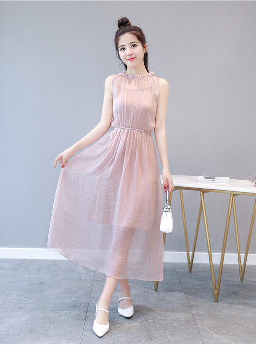 ydkj-ff020a9118夏新款女装韩版时尚修身无袖连衣裙
