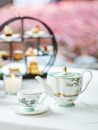 M20玛戈隆特西湖盛宴15头莲蓬咖啡具骨瓷咖啡具套装家用 商品图0