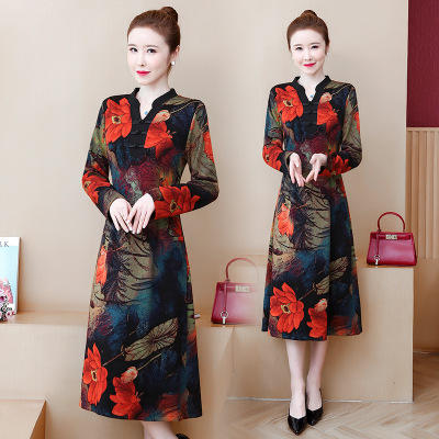 MZ5735妈妈旗袍改良版连衣裙 商品图0