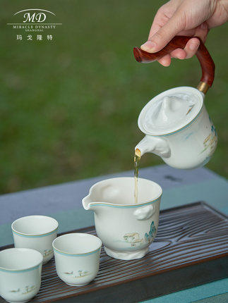 玛戈隆特 西湖盛宴10头茶具套装 家用功夫茶具套装带茶盘 商品图0