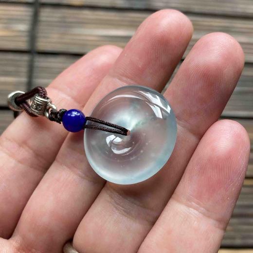 玻璃种雪花棉厚庄飘花翡翠平安扣 商品图9