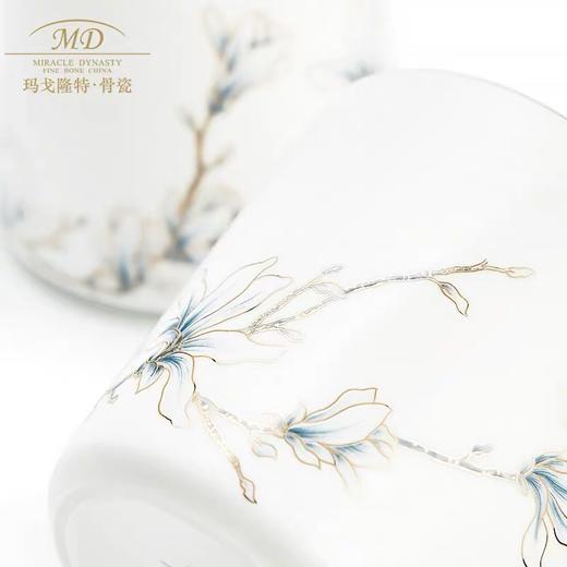 玛戈隆特新品进博盛宴幸福小鸟对杯木把手家用骨瓷情侣对杯礼盒 商品图2