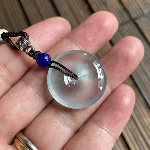 玻璃种雪花棉厚庄飘花翡翠平安扣 商品图8