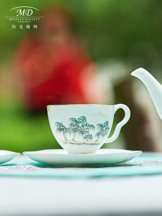 M20玛戈隆特西湖盛宴15头莲蓬咖啡具骨瓷咖啡具套装家用 商品图3