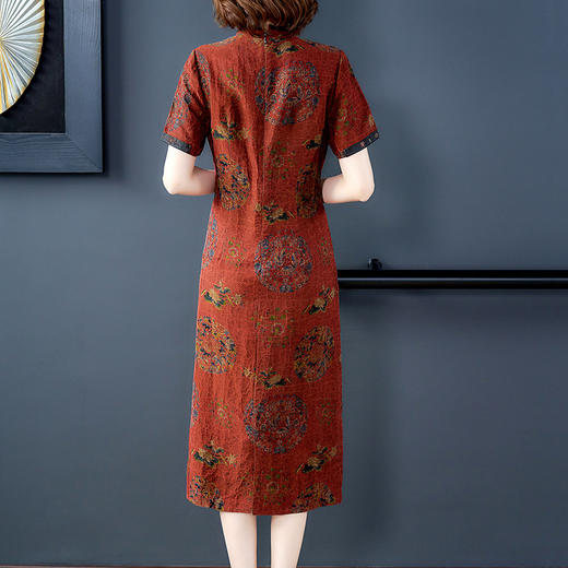 AHM-nry7205仿真丝旗袍新款时尚气质优雅大码妈妈装 商品图4