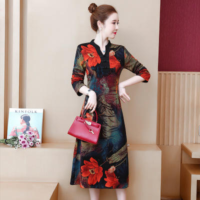 MZ5735妈妈旗袍改良版连衣裙 商品图2