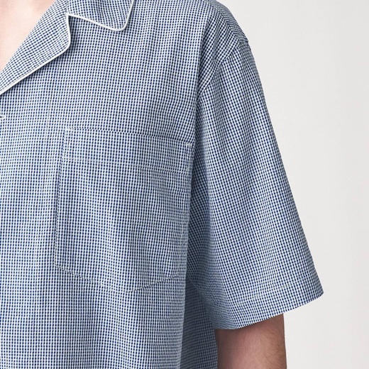 无印良品MuJi夏季薄款短袖无侧缝睡衣套装泡泡纱官网售价349元 正品保真 商品图5