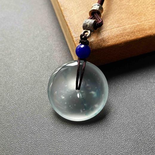 玻璃种雪花棉厚庄飘花翡翠平安扣 商品图2