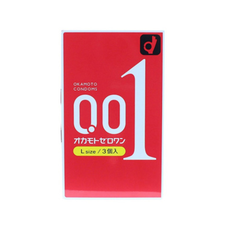 日本冈本OKAMOTO 001系列超薄避孕套L号3枚/盒 日本直邮JPY带授权招加盟代理