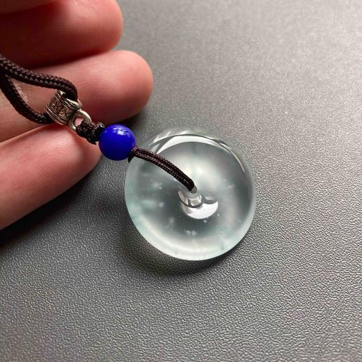 玻璃种雪花棉厚庄飘花翡翠平安扣 商品图7