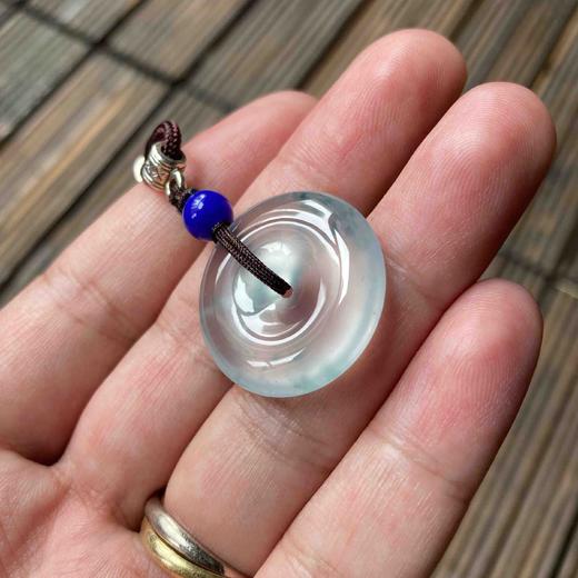 玻璃种雪花棉厚庄飘花翡翠平安扣 商品图10