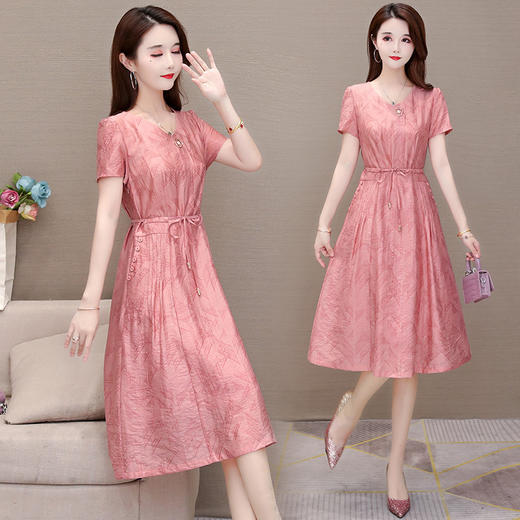 YWE-ALLJ20A45A时尚2020夏新款修身气质减龄收腰天丝a字裙 商品图2