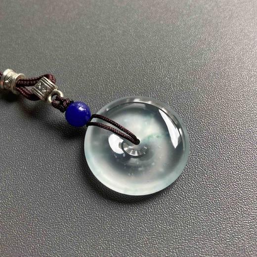 玻璃种雪花棉厚庄飘花翡翠平安扣 商品图3