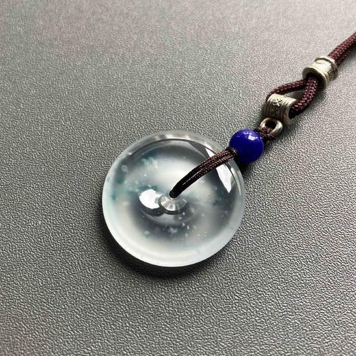 玻璃种雪花棉厚庄飘花翡翠平安扣 商品图5