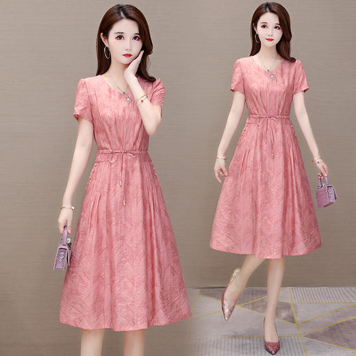 YWE-ALLJ20A45A时尚2020夏新款修身气质减龄收腰天丝a字裙 商品图3