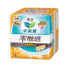 乐而雅 零触感丝薄柔爽棉网日用卫生巾22.5cm(18片）