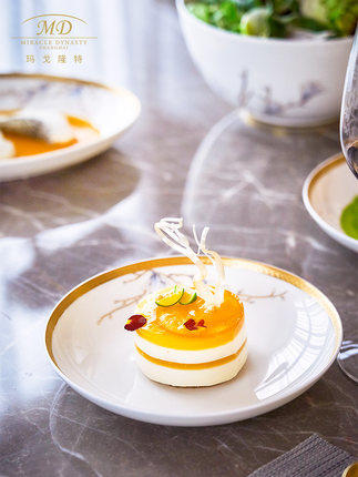 玛戈隆特 玉兰花开珐琅彩36头骨瓷餐具套装家宴版 家用餐具套装 商品图2