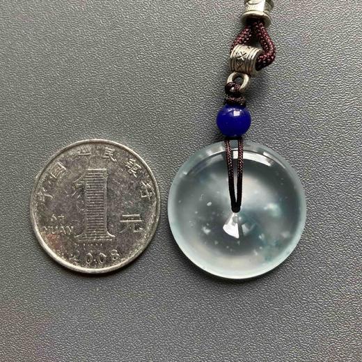 玻璃种雪花棉厚庄飘花翡翠平安扣