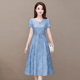 YWE-ALLJ20A45A时尚2020夏新款修身气质减龄收腰天丝a字裙