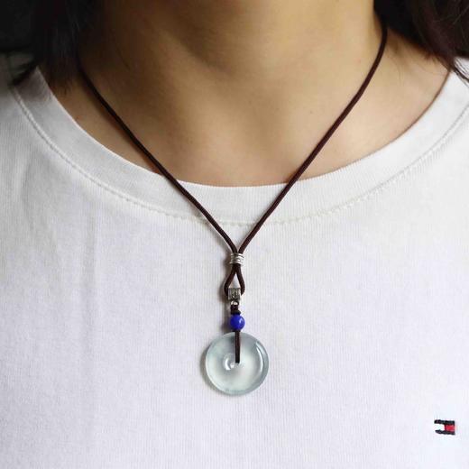 玻璃种雪花棉厚庄飘花翡翠平安扣 商品图11