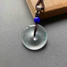 玻璃种雪花棉厚庄飘花翡翠平安扣