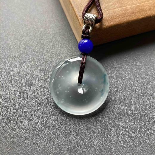 玻璃种雪花棉厚庄飘花翡翠平安扣