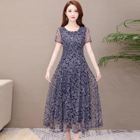 YWE-SJ19BMWC95夏装新款韩版修身显瘦短袖大码中长款a字裙