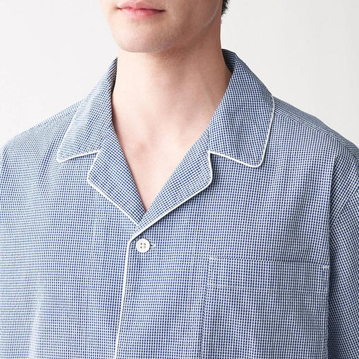 无印良品MuJi夏季薄款短袖无侧缝睡衣套装泡泡纱官网售价349元 正品保真 商品图3