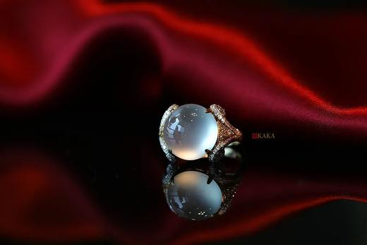 宝鼎｜极品白玻璃种翡翠鸽子蛋戒指 商品图2