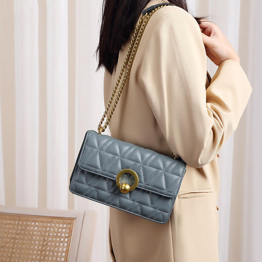 BX-BX610110136小香风2020新款小众质感真皮单肩菱格包 商品图0