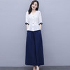 SJ-524夏新款苎麻裙裤文艺亚麻复古两件套 商品缩略图2