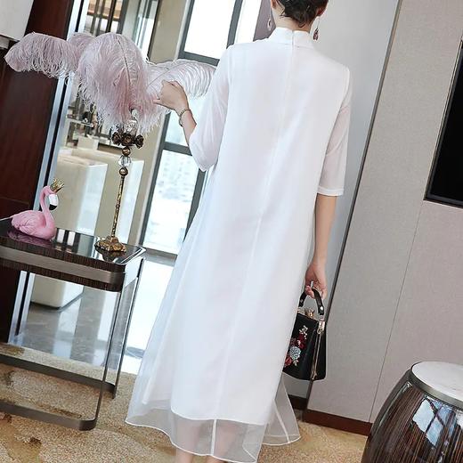 KDS1253新款气质立领绣花宽松欧根纱连衣裙 商品图5