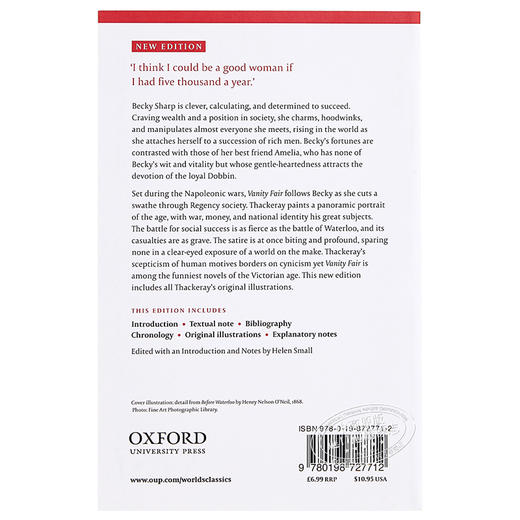 预售 【中商原版】萨克雷：名利场（牛津世界经典系列）英文原版 Vanity Fair (Oxford Worlds Classics) 商品图1