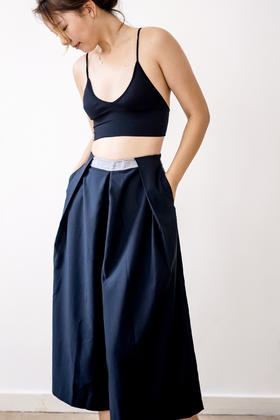 ACFN | 8分阔腿裤 - 黑