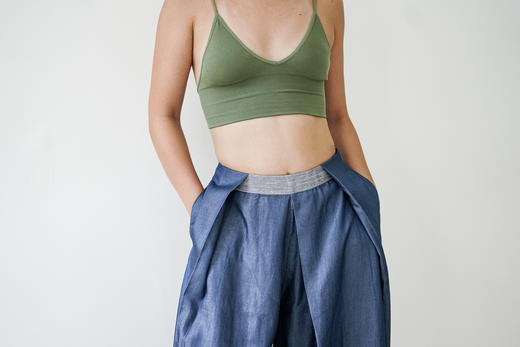 ACFN | 8分阔腿裤 - 蓝 商品图3