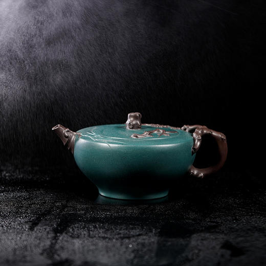 龙德堂陶艺 徐飞制《双色梅竹》苏门答腊青、紫泥 320cc(库存请咨询客服) 商品图1