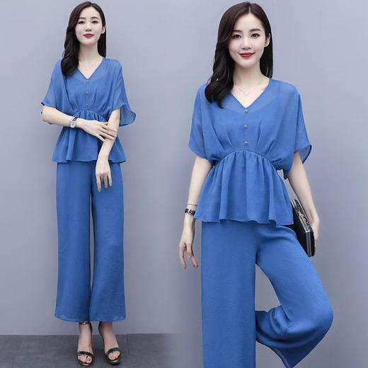 QC-ZWYR1162新款减龄收腰显瘦雪纺套装 商品图2