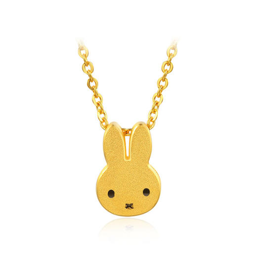 古名米菲珠宝生肖兔金坠项链足金坠链女款黄金兔吊坠女款约58g