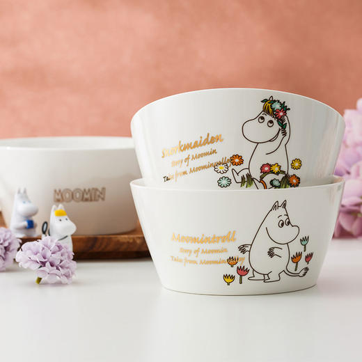 Moomin姆明生活日记汤勺 可爱陶瓷创意 勺子 沙拉碗 高脚碗 商品图1