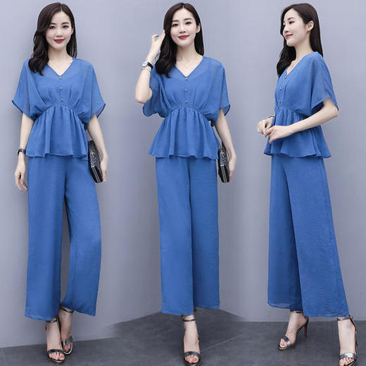 QC-ZWYR1162新款减龄收腰显瘦雪纺套装 商品图1