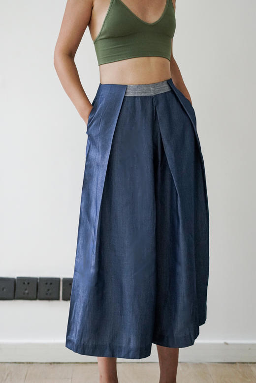 ACFN | 8分阔腿裤 - 蓝 商品图0